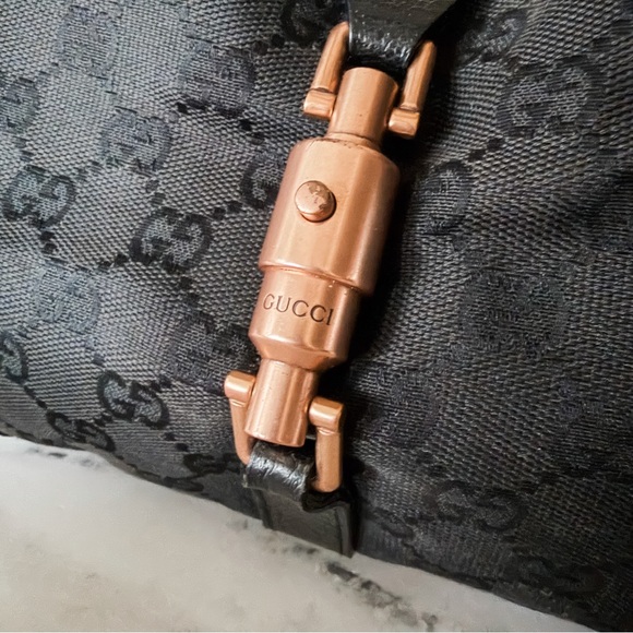 Gucci GG Logo Black Jackie Shoulder Bag - Picture 7 of 12